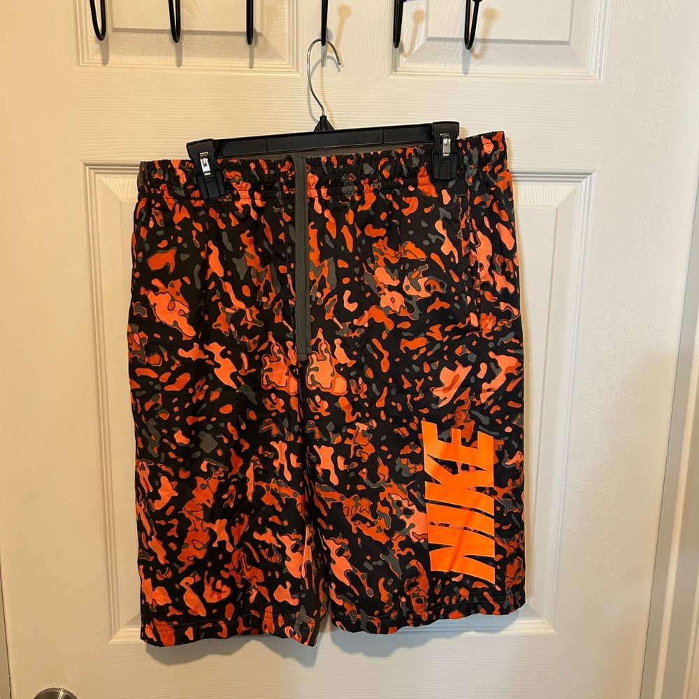 Nike Orange and Black Athletic Shorts